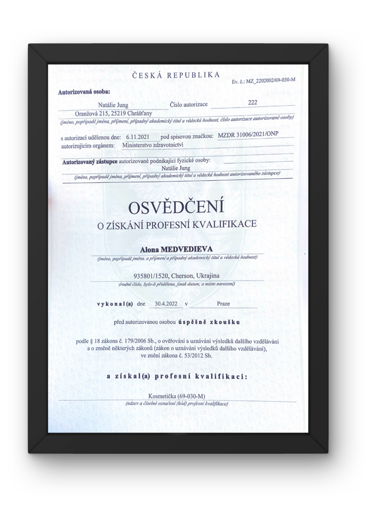 Certifikát